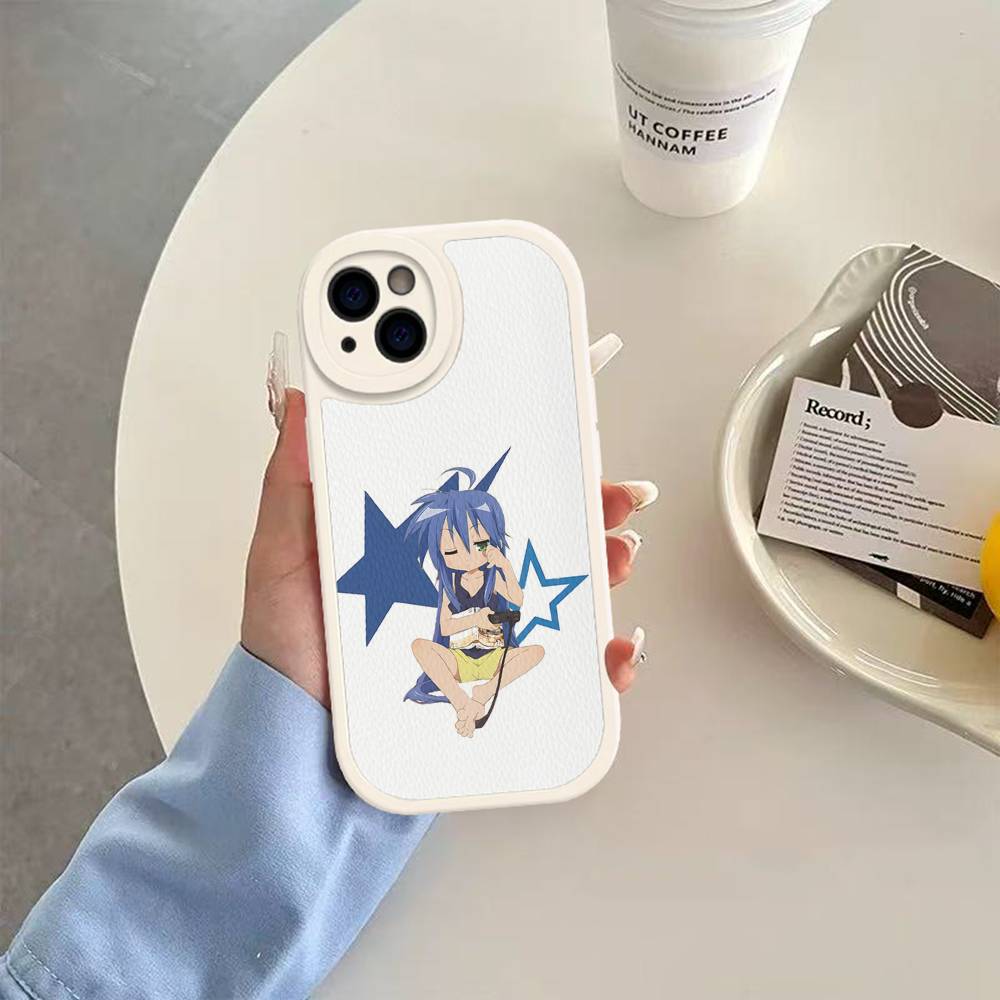 

K-Konata Izumi Lucky S-Star Phone Case For IPhone 11 12 13 14 15 16 Pro Max Plus Leather Cover iPhone 14 pro