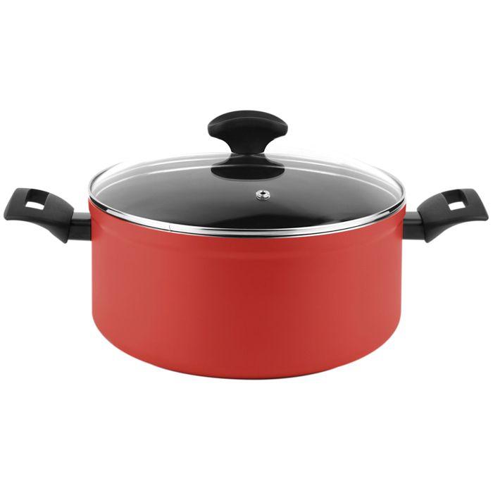 Casserole Induction 20cm Aluminium Forgé, Antiadhésif Sans PFOA, Couvercle Verre FAGOR Maxima Rouge 01182