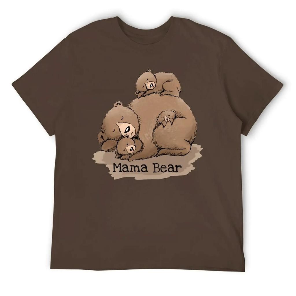 Harajuku Fête des Mères Ours Maman T-shirt Unisexe pour Femmes T-shirts Mouvement Vintage Cool Loisir Taille Eur