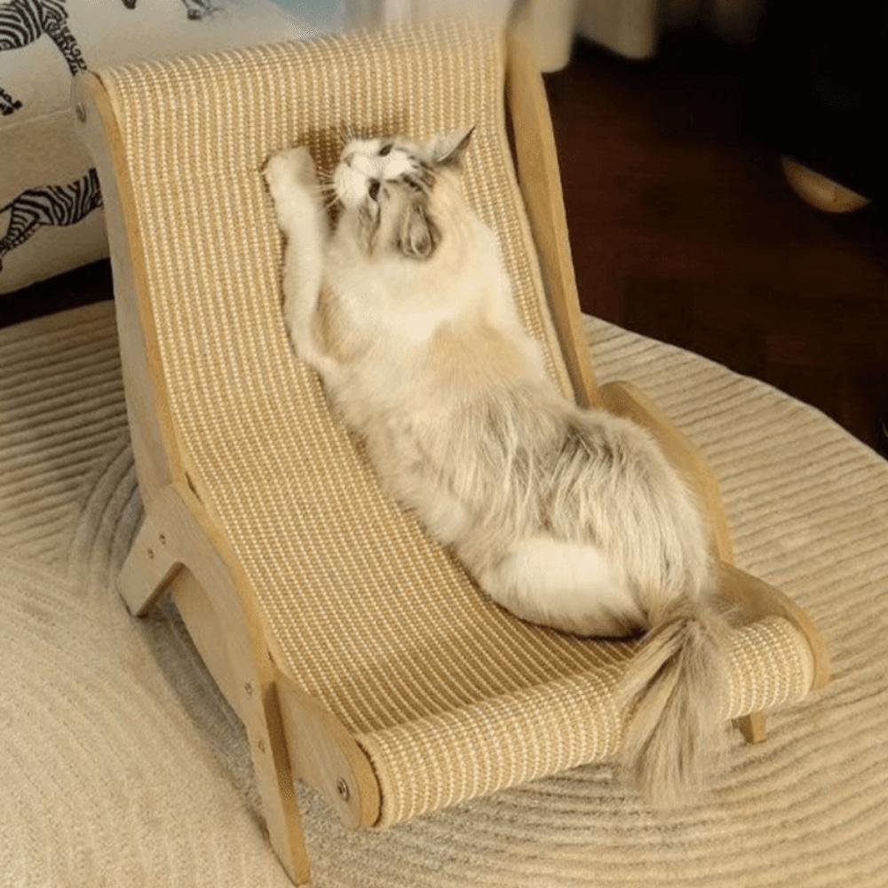 Elevated Pet Rocking Chair Wooden Cat Sofa Bed Cat Scratcher Cat Hammock Bed  for Cats/Dogs
