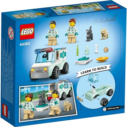 LEGO City Tierrettungswagen 60382, ein Bausteingeschenk für Jungen und Mädchen ab 4 Jahren.