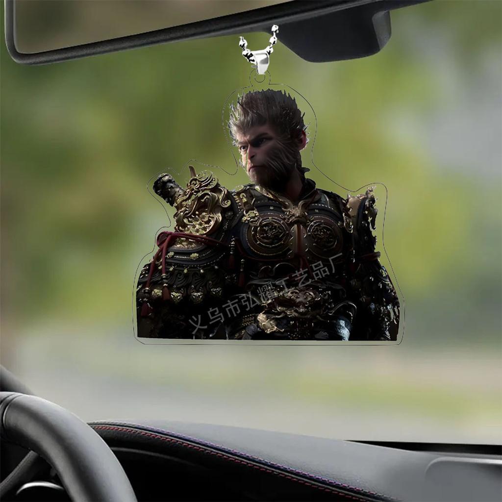 

Acrylic Traditional Chinese Black Wukong Hanging Ornament Unique Car Decoration For Home 1