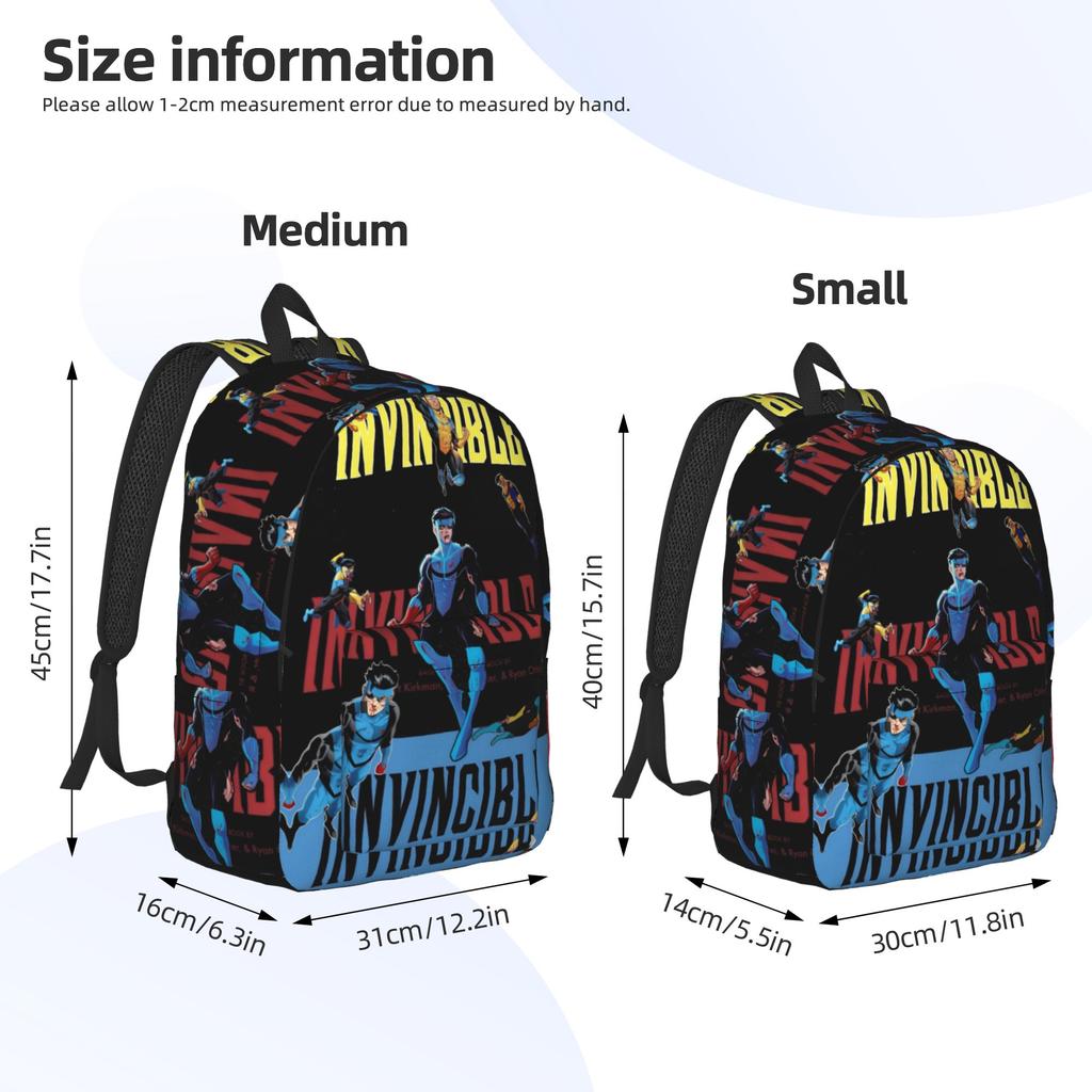 Mochila de Cómic Invencibles para Hombres Mujeres Estudiantes Adolescentes Bolso de Hombro para el Trabajo con Bolsillo para Portátil