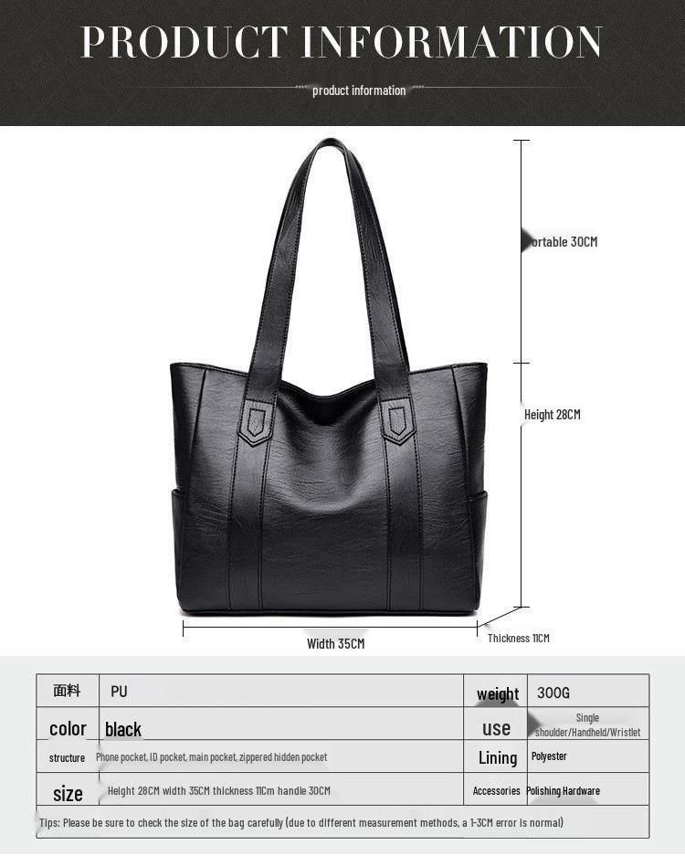 Kvinners allsidige tote- og crossbody-veske med stor kapasitet - Moteabel og praktisk mammahåndveske