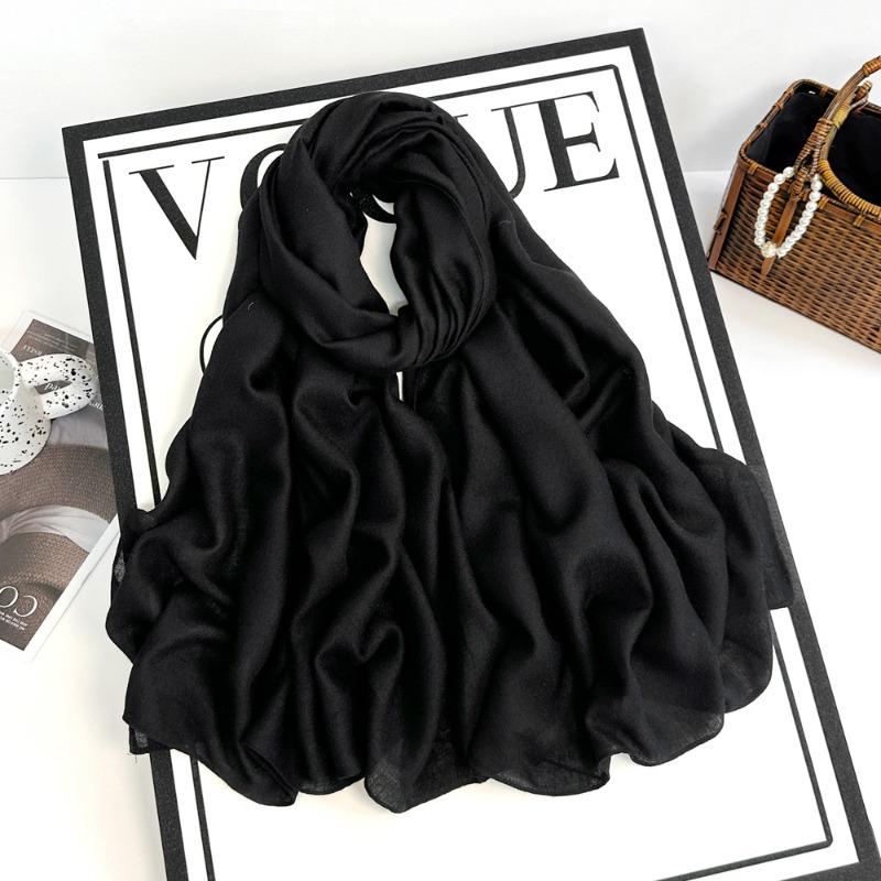 

Autumn and winter new imitation cotton and linen scarf women s solid color silk scarf retro khaki monochrome long scarf decorative long shawl 185*90cm