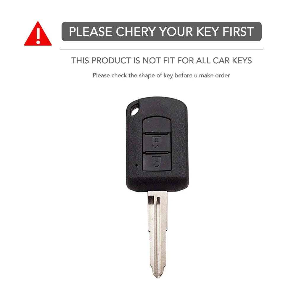 Car Key Cover Case For Mitsubishi ASX ASH Outlander Lancer EX Galant Pajero L200 2 Button Keyring Protector