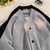 Waffle V-neck Sweater Men's Retro American Heavy Ruffian Handsome Loose Jacket