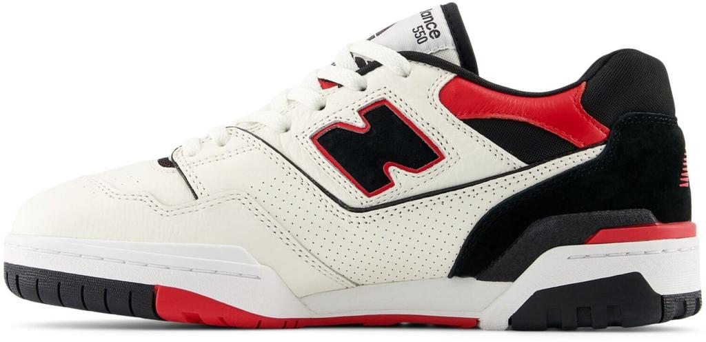 New Balance 550 Sneakers In Sea Salt Color with Red and Black