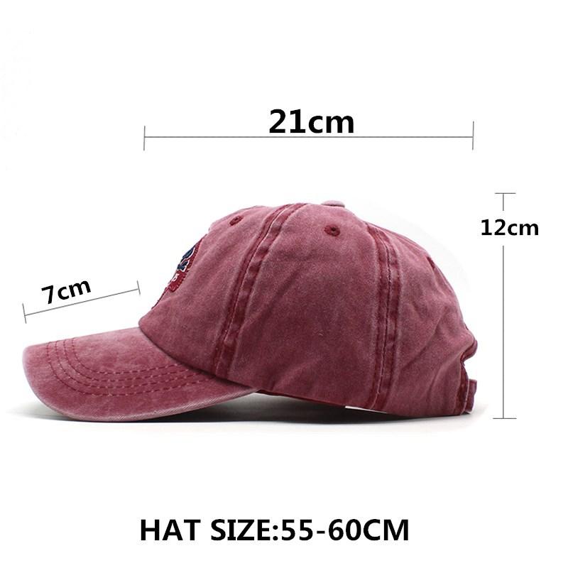 Washed Cotton Eagle Embroidered Baseball Cap Washed Retro Cap Outdoor Sun Hat