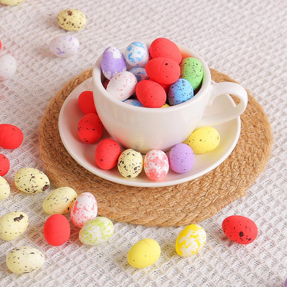 50 Pcs Easter Eggs, Reusable Easter Eggs, Colorful Mini Easter Eggs, DIY Easter Ornaments, Foam Easter Eggs For Wedding, Party Decor, Photography, Bas