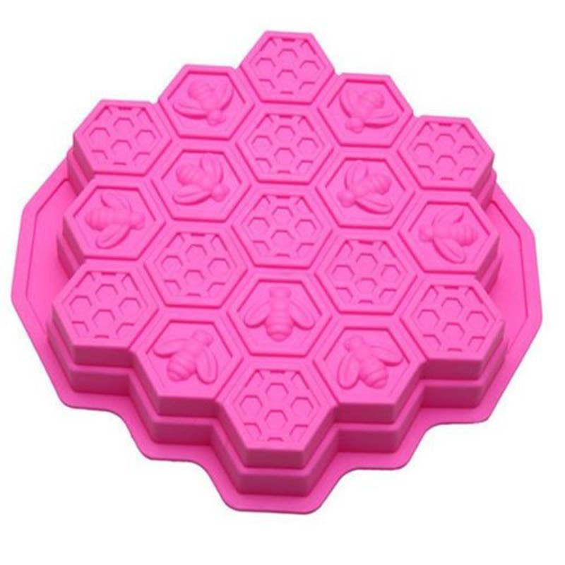 Silicone Mold 19 Cell Honey Comb Bees Mold Beeswax Pan Cake Jelly Chocolate Mold DIY Cake Decoration