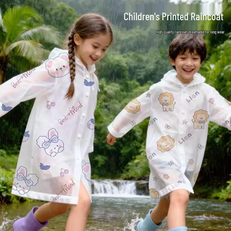 Kids Disposable Printed Rain Poncho