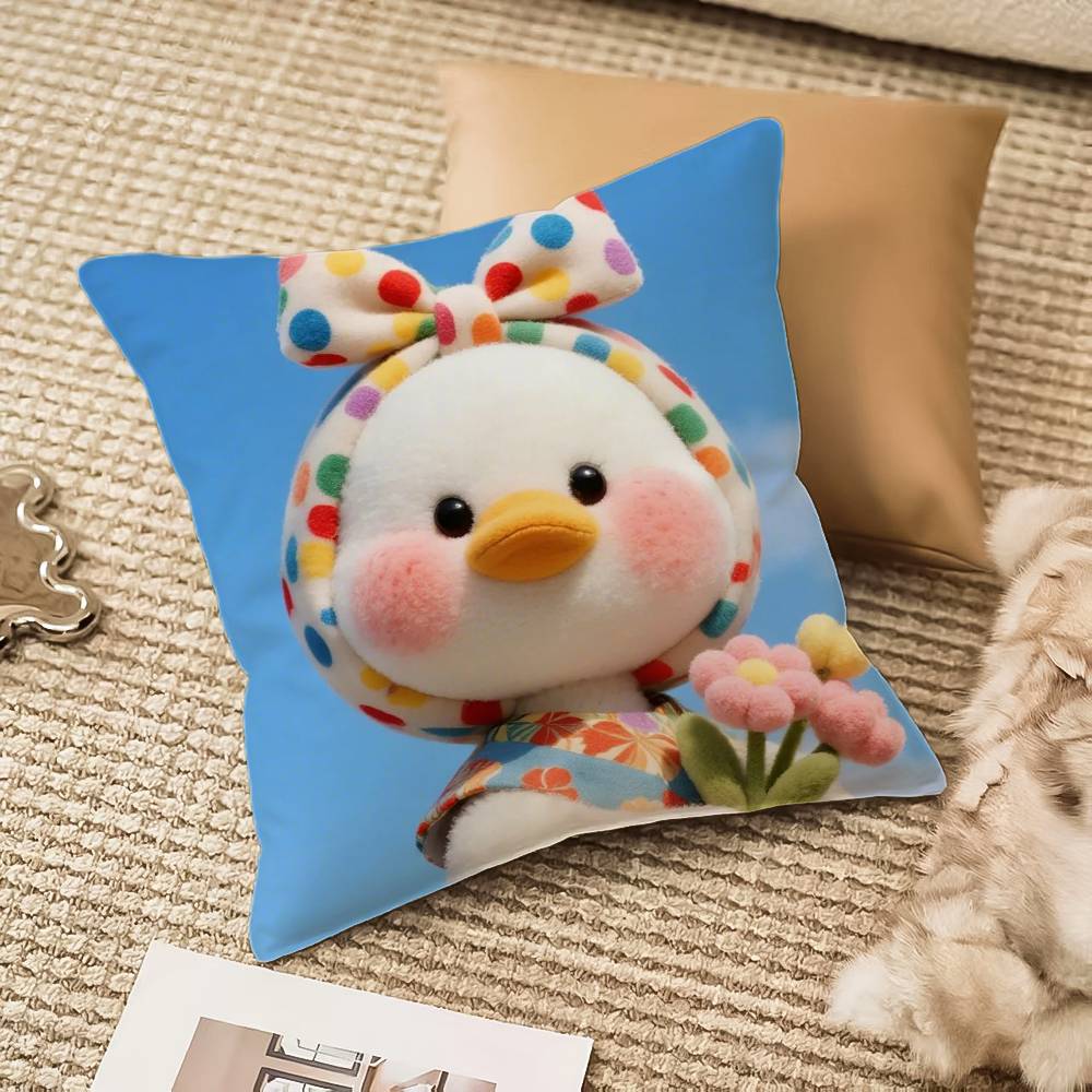 

S-strawberry Cute Duck Pillow Case Anti-dustmite Invisible zipper Sofa Bed 12x12Inch