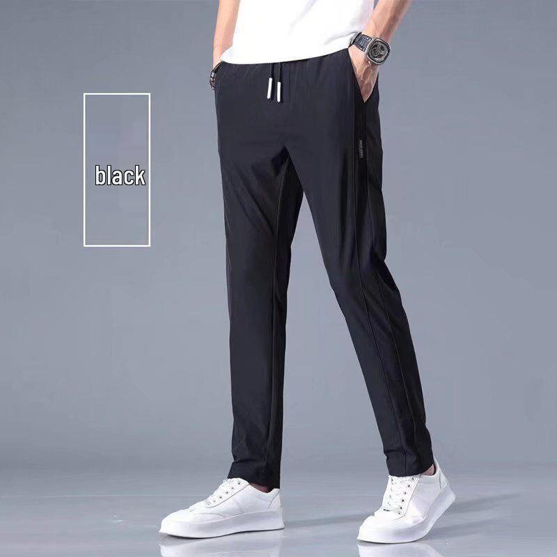 2024 Men's Summer Ice Silk Stretch Loose Straight Casual Pants