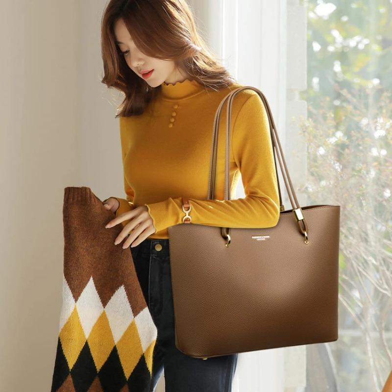Einfache Retro-Tragetasche, Hochwertige PU-Leder-Umhängetasche für Damen-Tragetasche Geeignet für Alltag, Freizeit, Pendeln