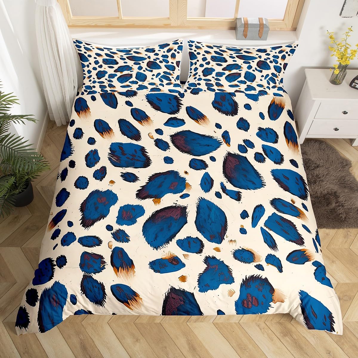 

Leopard Print Duvet Cover Full Queen Size With 2 Pillow Cases Geometry Bedding Set Pink Bowknot Comforter Cover For Boys Girls EU Single(135x200cm)