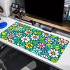 Colorful Daisy Pattern Mouse Pad Large Computer Office Game Table Mat Rubber Anti-slip Stitched Keyboard Mats 90x40 Desk Pads