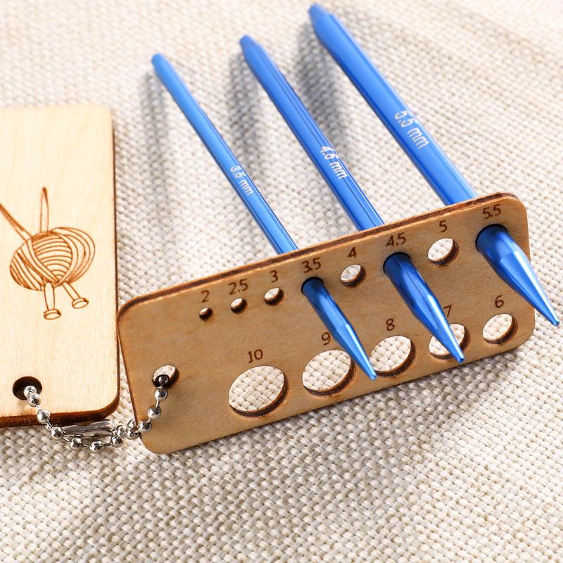 Precision Wooden Knitting and Crochet Marker with Easy-to-Read Density Calculator