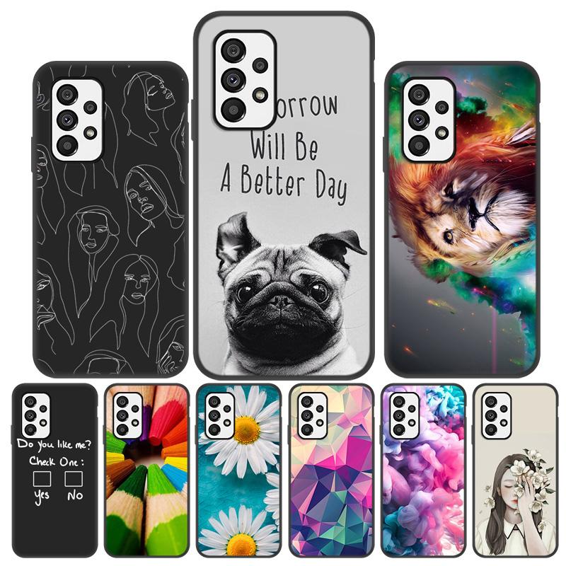 Kaufe Black TPU Printing Silicone Phone Case For Samsung A73 Soft