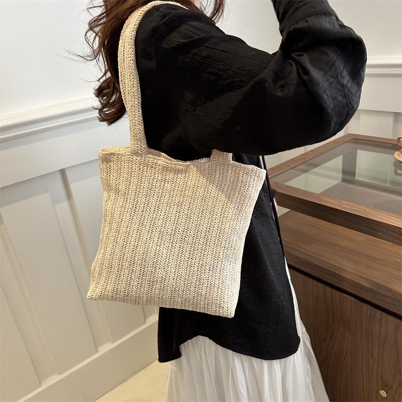 Stylish Woven Oversized Street Style Tote Bag 2024 Spring New All-match Shoulder Bag Korean Ins Bag