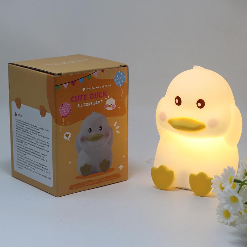 Silicone Duck Night Light - Tap To Illuminate, Sleep Aid & Children's Birthday Gift