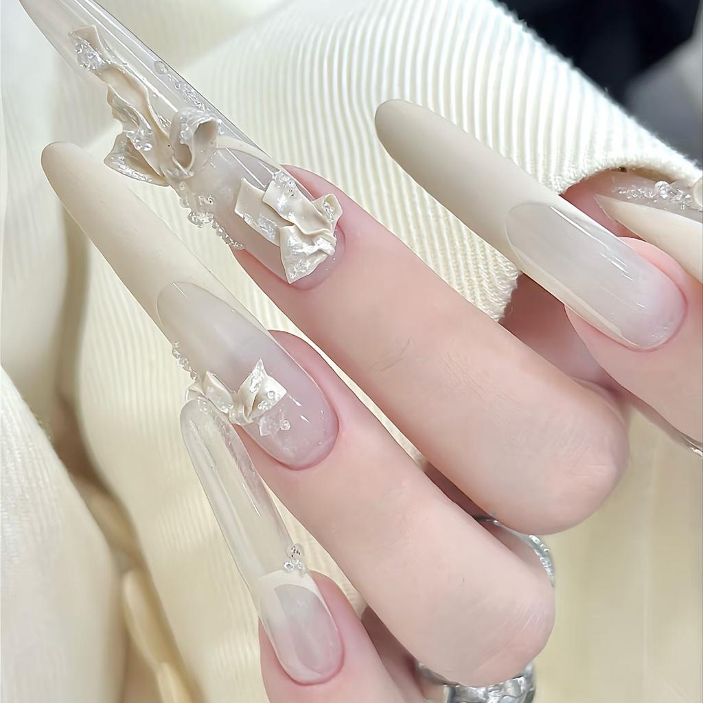 Ribbon Bow Nail Art Mold Silicone Cartoon Bowknot Pattern Nail Art Decorations Nail Polish Filling Mold Relief Design Manicure