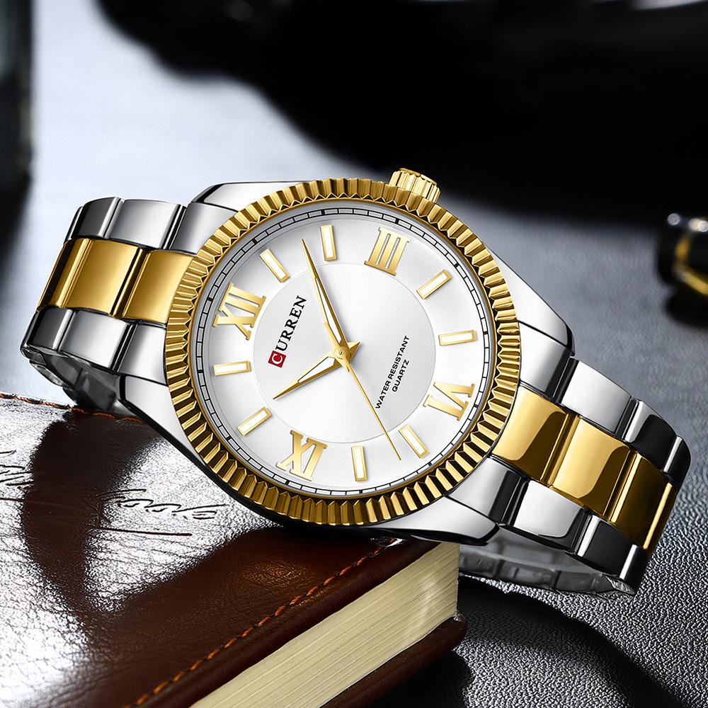 CURREN 8453 Men's Waterproof Quartz Watch with Steel Band - Simple and Elegant Business Style