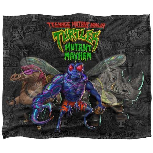 Teenage Mutant Ninja Turtles: Mutant Mayhem Baddies And Patches Silky Supersoft Blanket