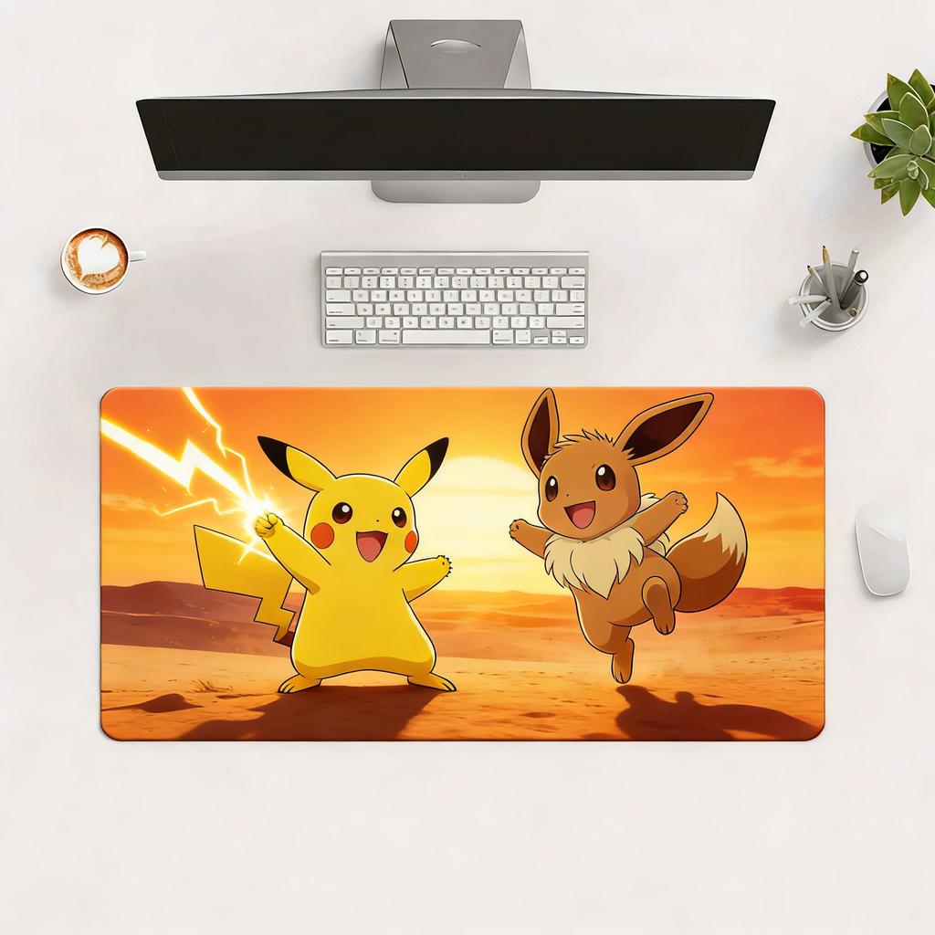 Pokemon Grovyle and Combusken Battle Anime Extended Gaming Mouse Pad Large Desk Mat for PC Laptop
