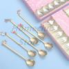 6PCS Christmas Spoons Coffee Cutlery Set Stainless Steel Cutlery Set Dessert Spoon Forks Christmas Gifts Elk Christmas Decoratio