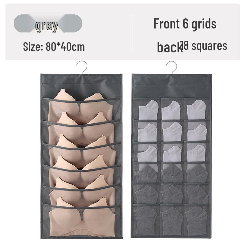 Dual-Sided Hanging Underwear Organizer for Wall or Dorm, Ideal for Bras and Panties.