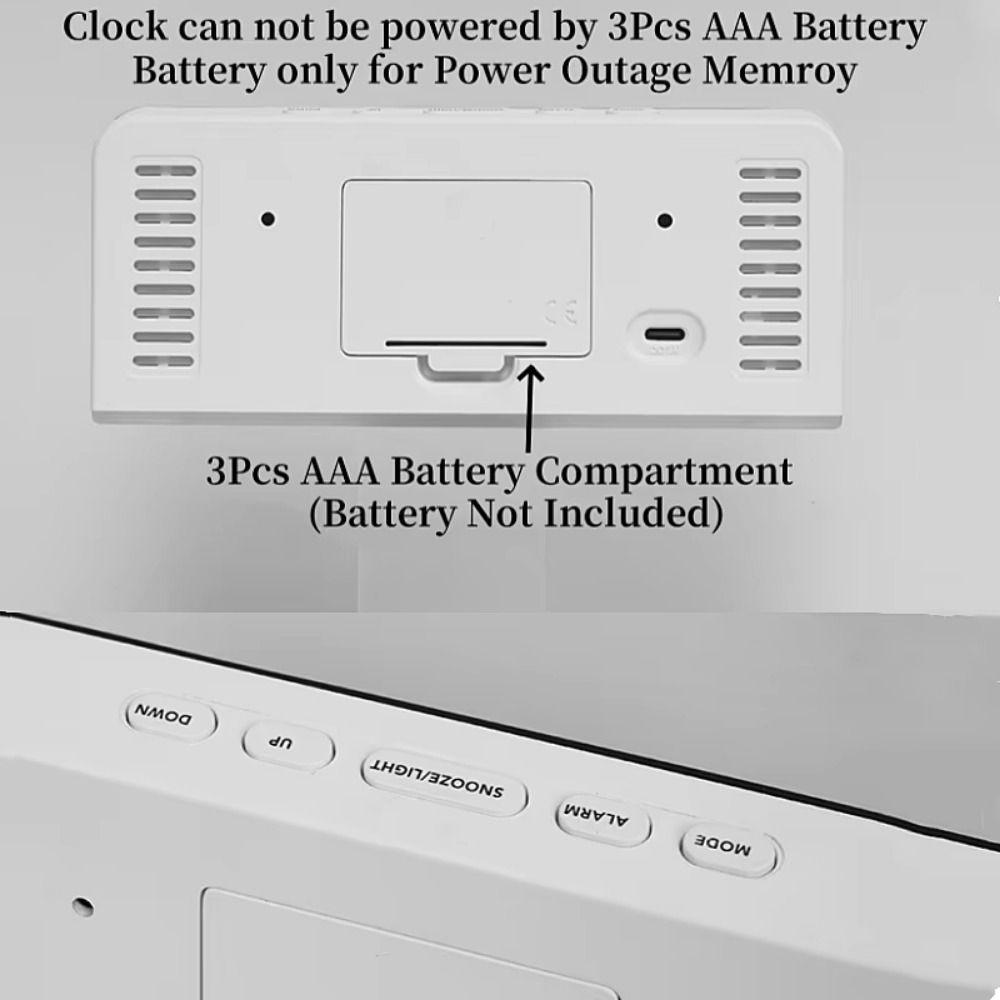 4 Levels Brightness Digital Alarm Clock Dual Alarms Electronic LED Clock  Bedside Use