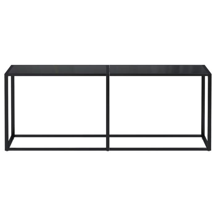 Table console - vidaXL - 331687 - Verre trempé - Noir - 200x35x75,5 cm