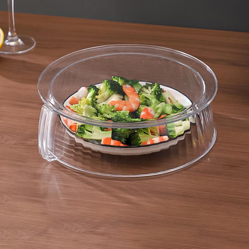 1Pieces Microwave Food Cover Serving Plate Cover Microwave Splatter Cover Transparent Smooth Surface Outdoor Tableware