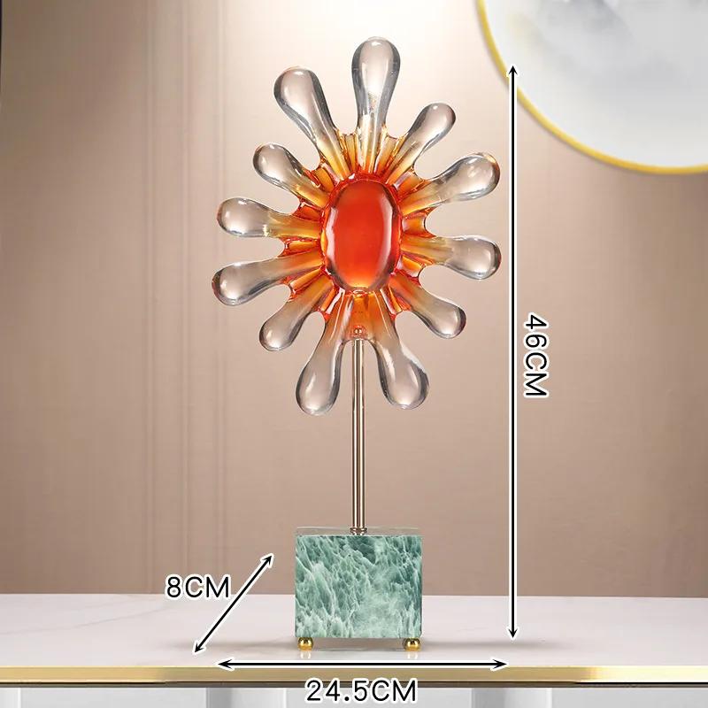 Harz Handwerk Transparent Farbe Verlauf Sonnenblumen Geometrisch Sonne Abstrakt Ornament Dekorative Figuren Zimmer Dekoration