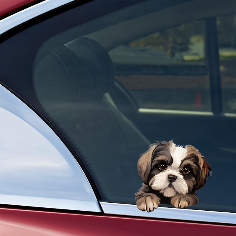 DK121# The Shih Tzu Dog Watches You Car Decals Bumper Window Stickers Car Accessories Waterproof Vinyl Material
