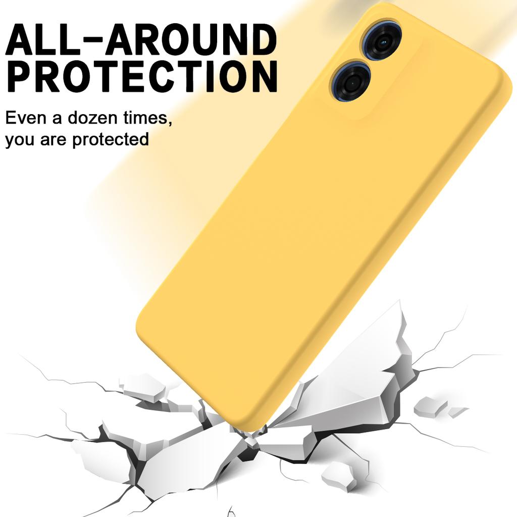 For Motorola Moto G04s 4G/G04 4G Case Liquid Silicone Scratch-proof Protective Shell with Handy Strap