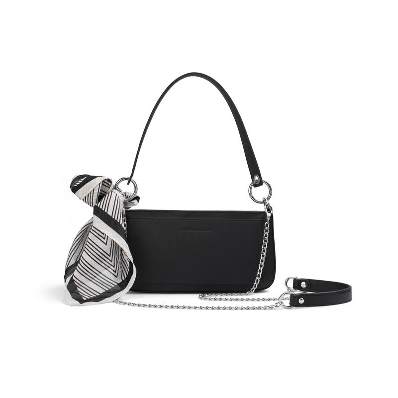 Calvin Klein shoulder bag [Customized bag] Iduo hand-textured chain decoration commuting simple fashionable and versatile Ode to the dark night