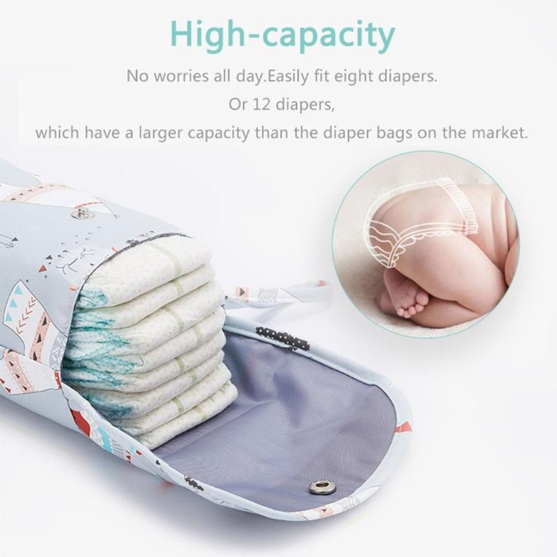 Portable Baby Diaper Organizers With Waterproof Oxfords Fabric Large Capacity For Travel Storage Accessory