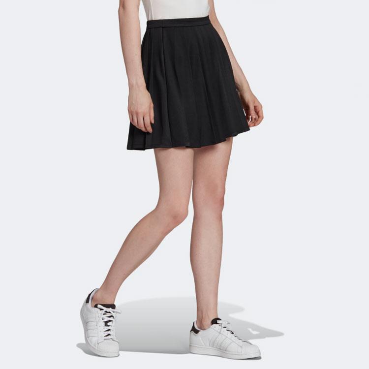 Adidas Originals Adicolor Classics Court Inspired Flowy Pleated Loose Fit Recycled Polyester Tennis Skirt Women Black HC2058