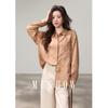 Mishow Retro Orange Embroidered Loose Fit Shirt