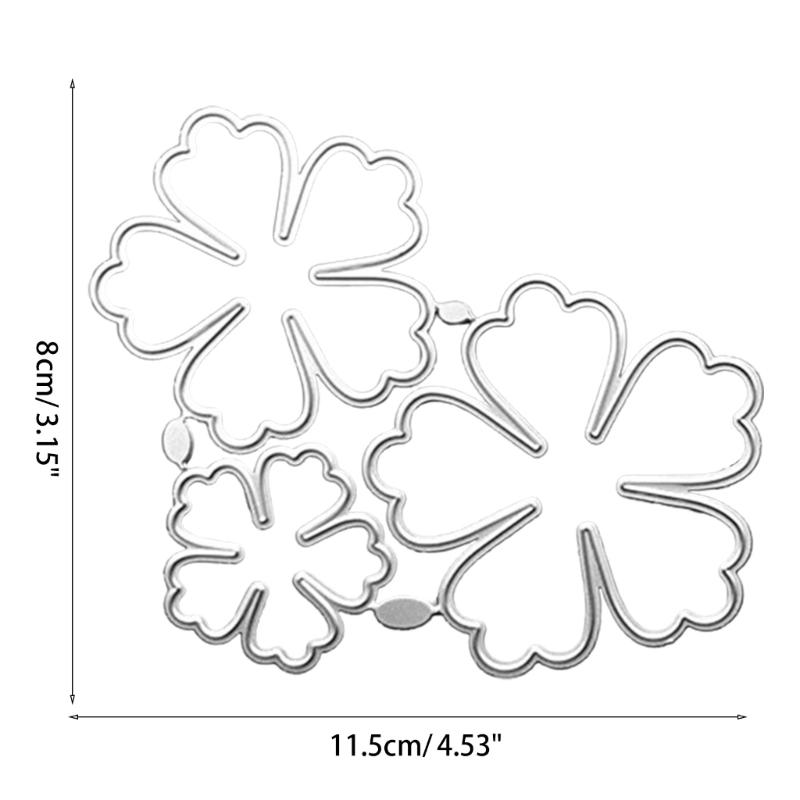 3-in-1 Blumen Metall-Stanzform DIY Basteln Scrapbooking Geprägtes Papier Karte Album Bastel-Schablone Vorlage Stanzteile