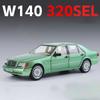 1:24 Mercedes-Benz W140 320SEL Klassisk bil Legering Bilmodell Lyd og lys Trekk tilbake Barnelekesamling Trendy ornamenter Gutter Bursdagsgave
