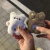 Cute Plush Squeak Little Bear Keychain Toy Stuffed Animal Bear Doll Pendant Backpack Bag Car Keyring Pendant Girl Gifts