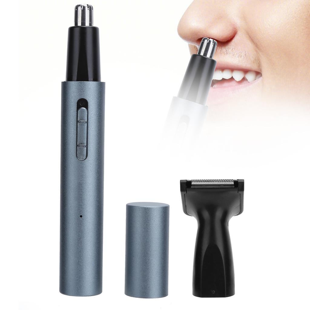 Electric Nose Hair Trimmer Rechargeable Aluminium Tube Facial Hair Remover Clipper