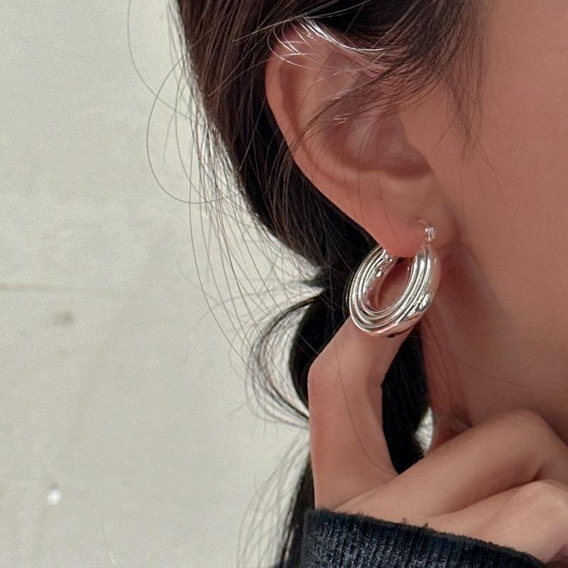 Xiaomi 925 Sterling Silver Vintage Earrings For Women Trendy Simple Round Strip Earring Jewelry Prevent Allergy Party Accessories Gift