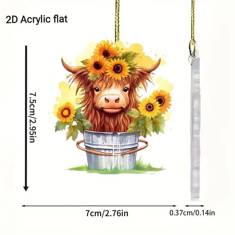 

Cow Acrylic Eyecatching Car Decoration Charming Keychain For Cute Accessories Home