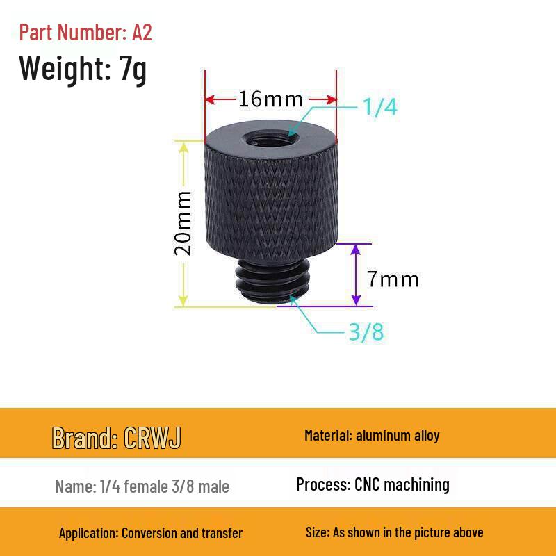 1/4 to 3/8 M4 M5 M6 M8 Screw Adapter for Tripod, Pan/Tilt Camera, Hot Shoe Mount & Light Stand