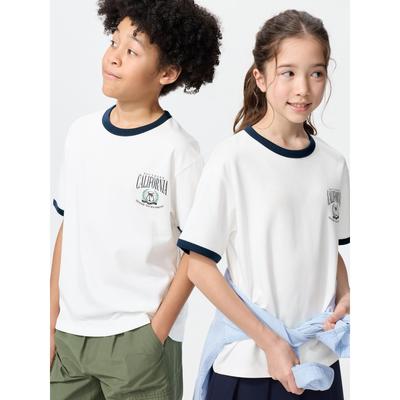 Japan Aerism Baumwolle Grafik Rundhals T-Shirt