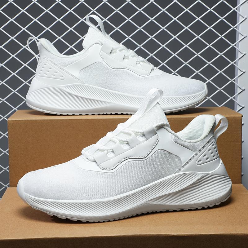 

Мужская повседневная обувь, мужская летняя обувь 2024 года, новинка, толстая подошва, нескользящая сетка, дышащая, модная обувь Tenis De Hombres 48 белый
